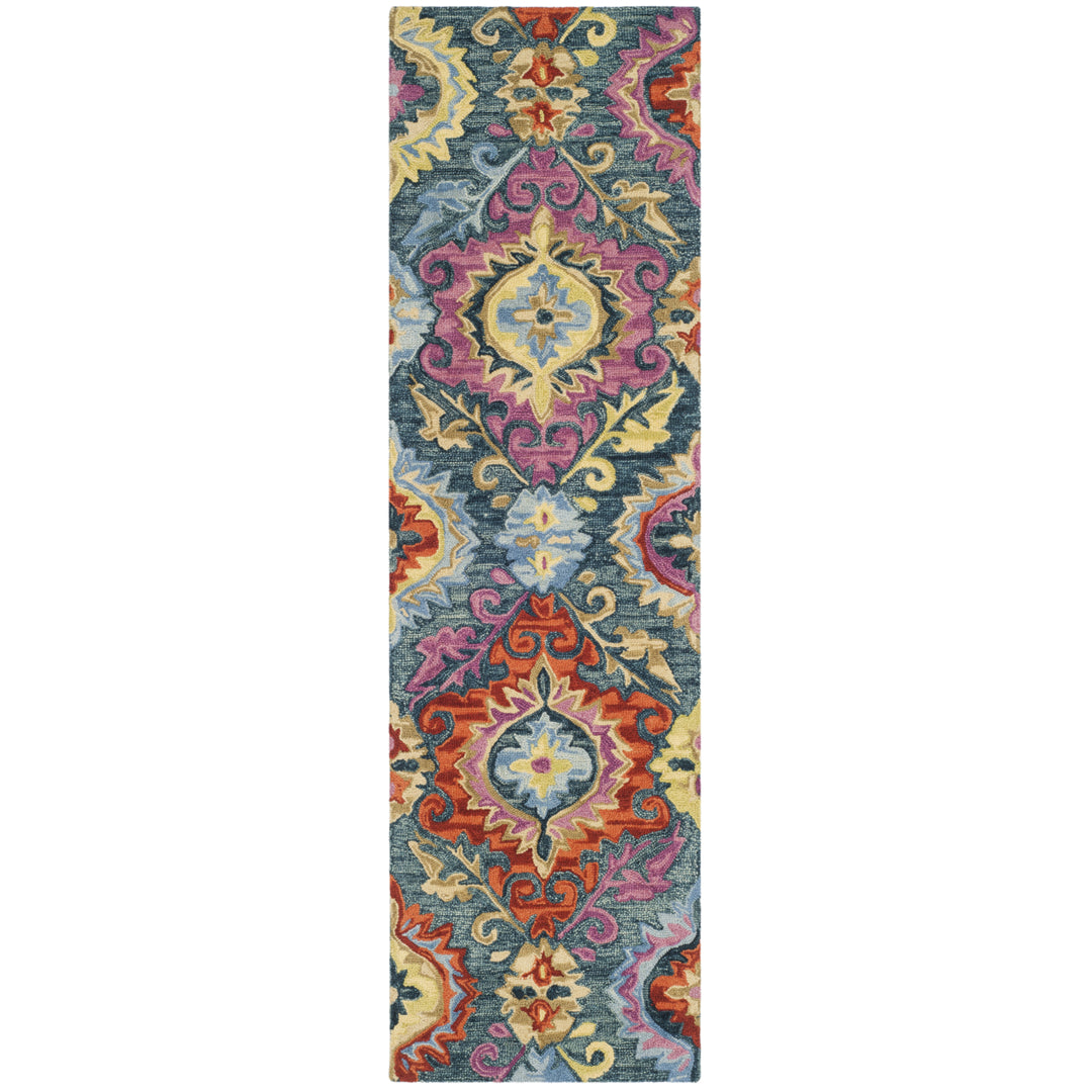 SAFAVIEH Suzani SZN376A Hand-hooked Blue / Multi Rug Image 3