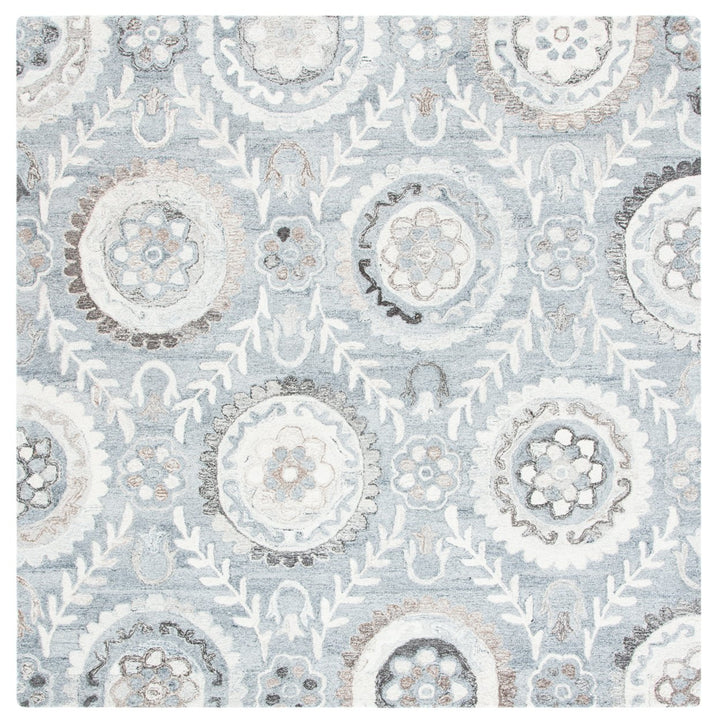 SAFAVIEH Suzani Collection SZN334F Handmade Grey Rug Image 1