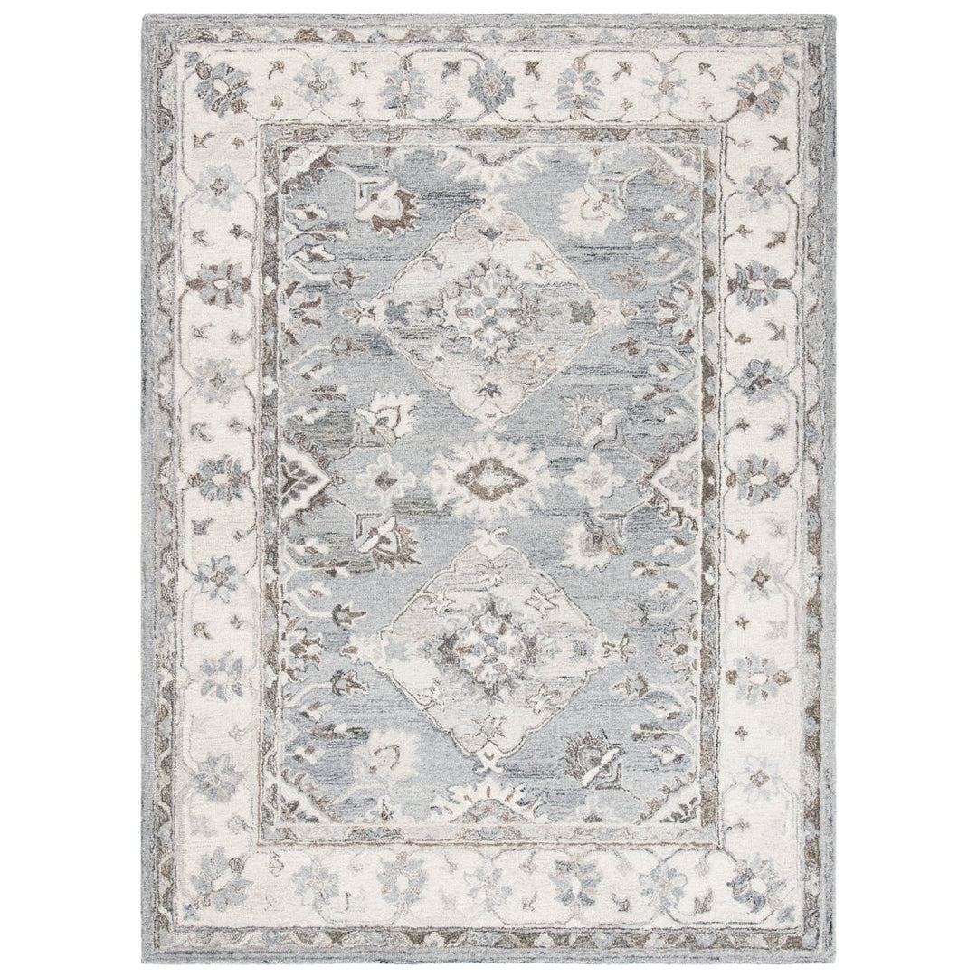 SAFAVIEH Suzani SZN331A Handmade Grey / Ivory Rug Image 1