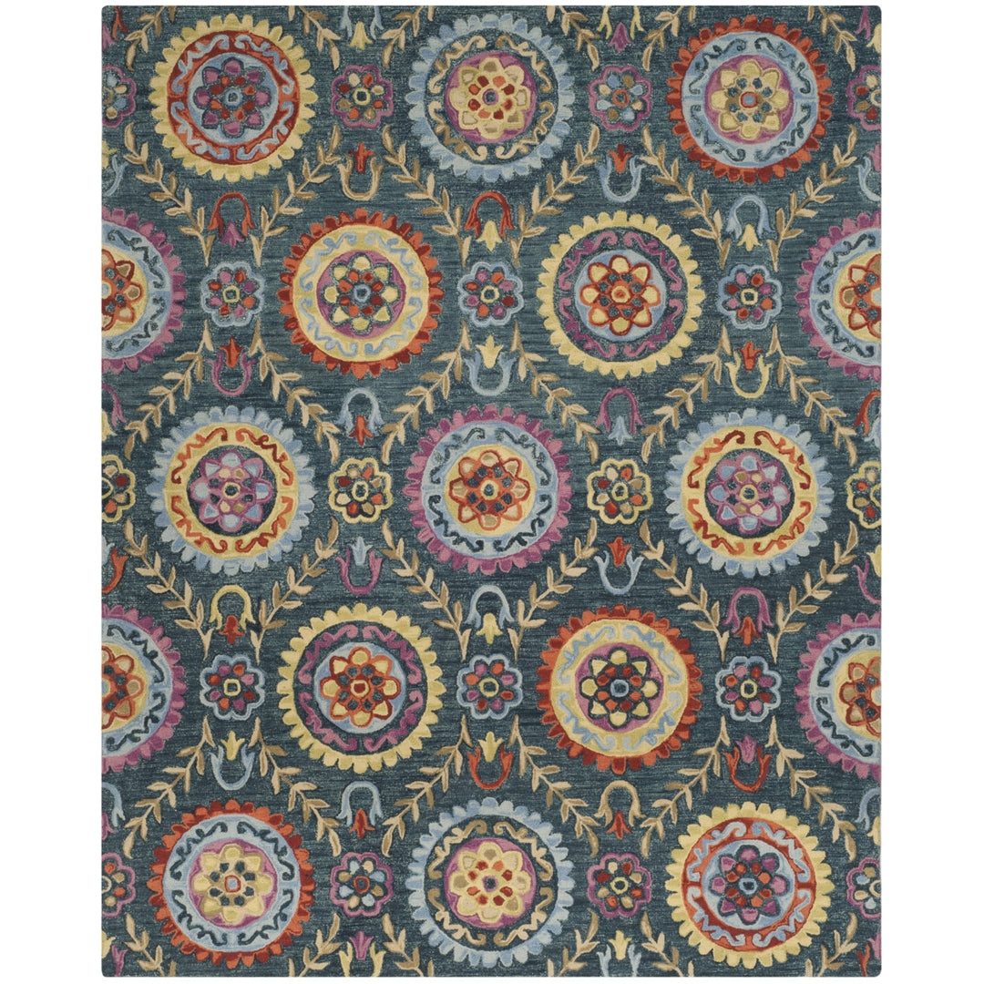 SAFAVIEH Suzani SZN374A Hand-hooked Blue / Multi Rug Image 1