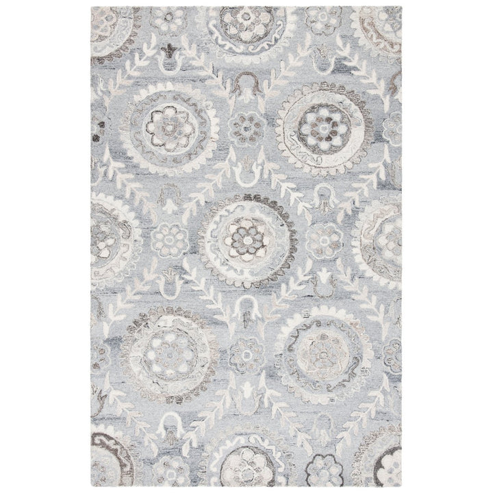 SAFAVIEH Suzani Collection SZN334F Handmade Grey Rug Image 1