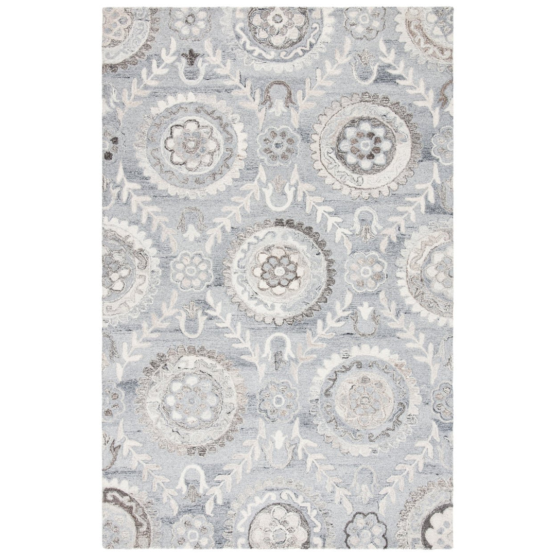 SAFAVIEH Suzani Collection SZN334F Handmade Grey Rug Image 1