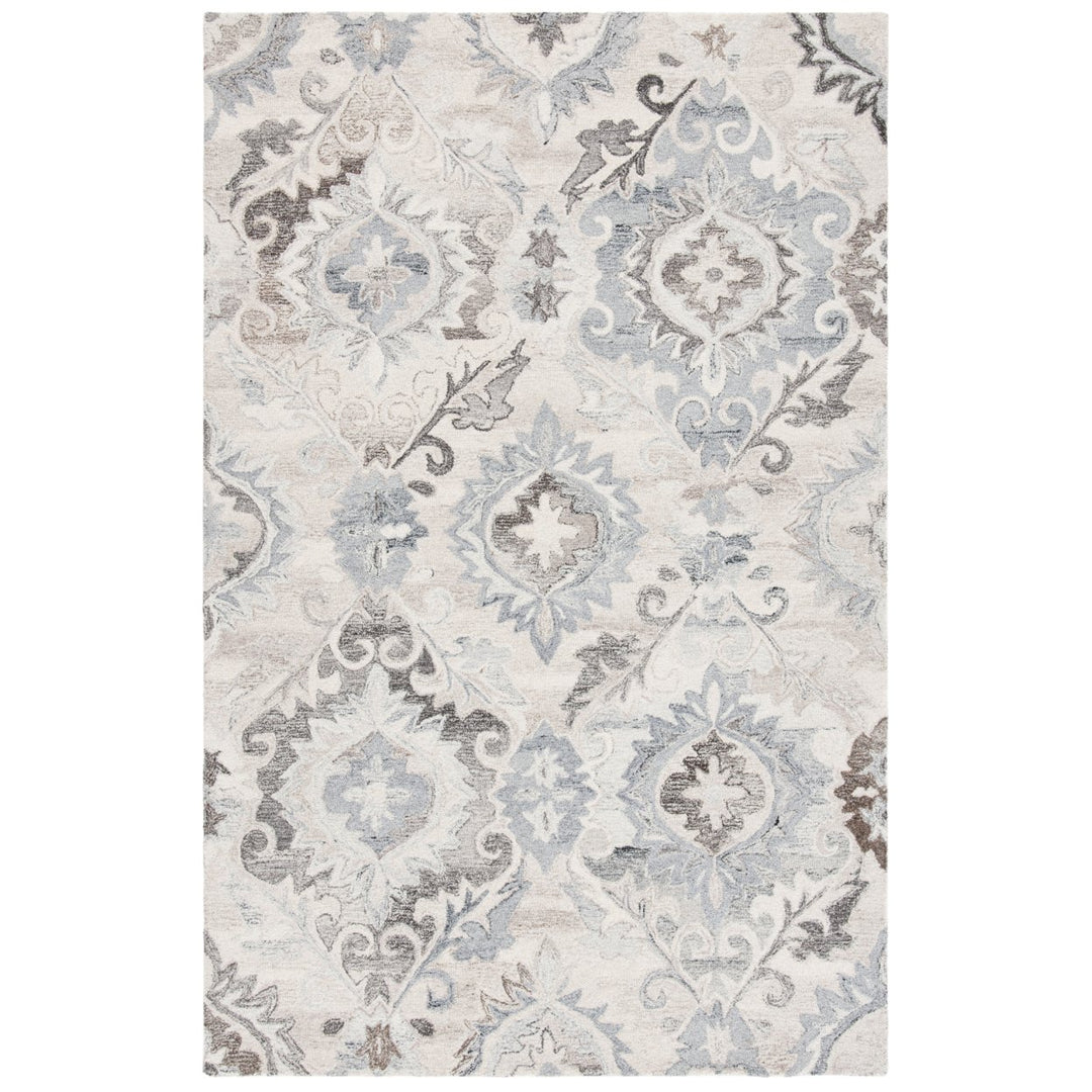 SAFAVIEH Suzani SZN336A Handmade Ivory / Grey Rug Image 11