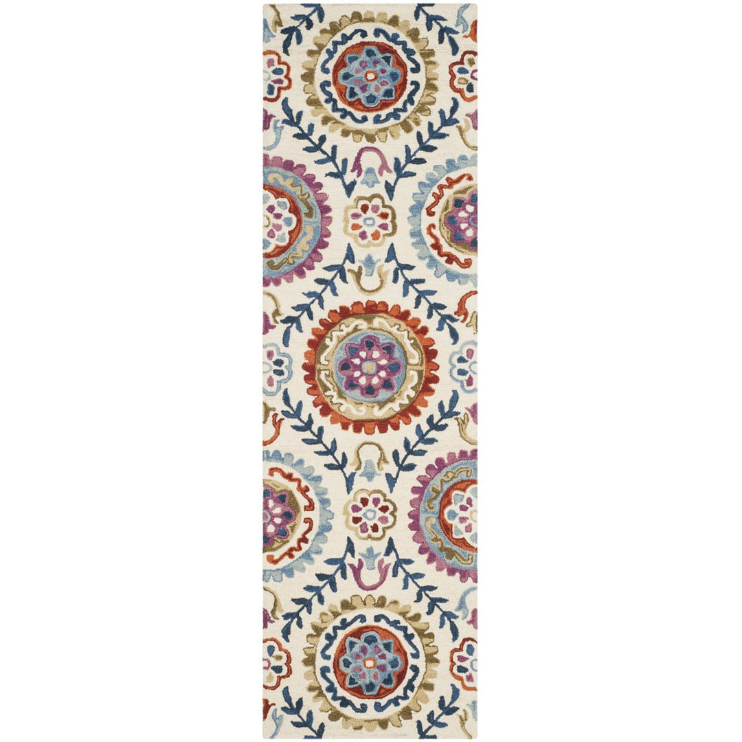 SAFAVIEH Suzani SZN374B Hand-hooked Ivory / Multi Rug Image 1