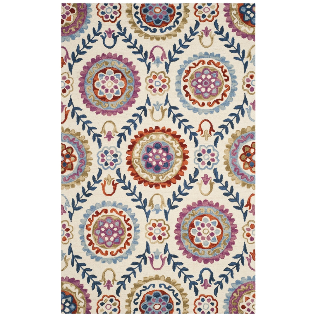 SAFAVIEH Suzani SZN374B Hand-hooked Ivory / Multi Rug Image 1