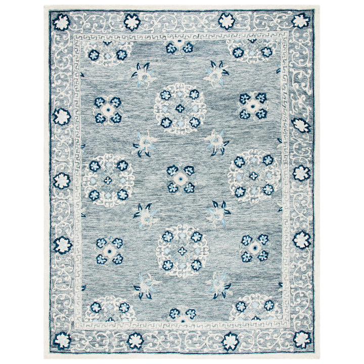 SAFAVIEH Suzani SZN504F Handmade Grey / Ivory Rug Image 1