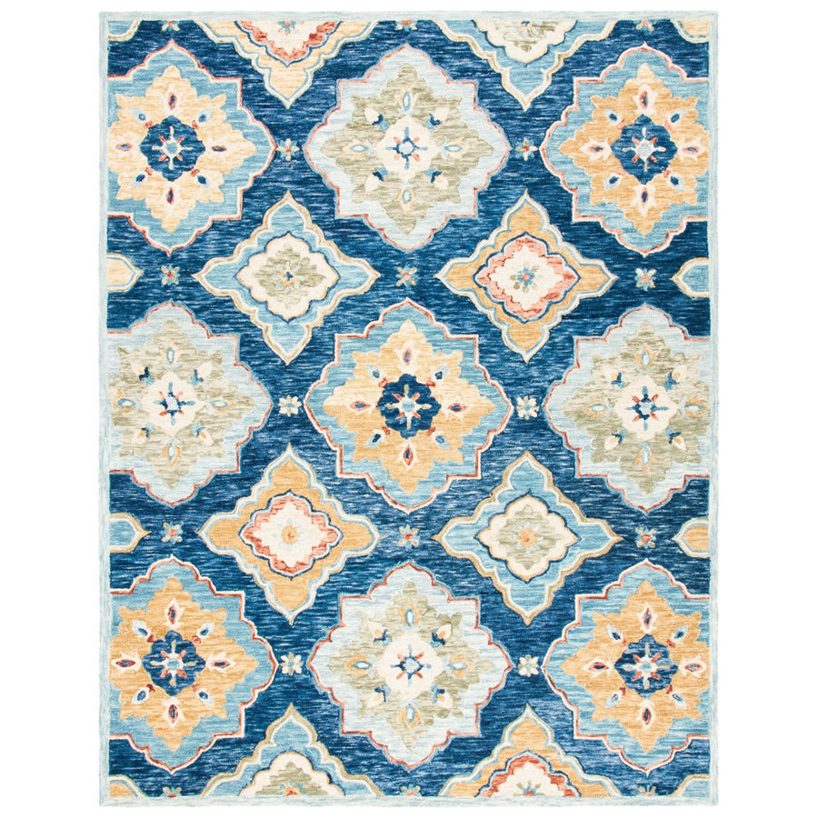 SAFAVIEH Suzani SZN503N Handmade Navy / Green Rug Image 1