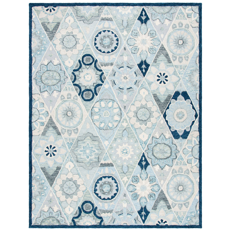 SAFAVIEH Suzani SZN502M Handmade Blue / Ivory Rug Image 1