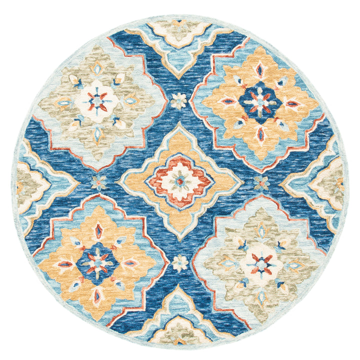 SAFAVIEH Suzani SZN503N Handmade Navy / Green Rug Image 1