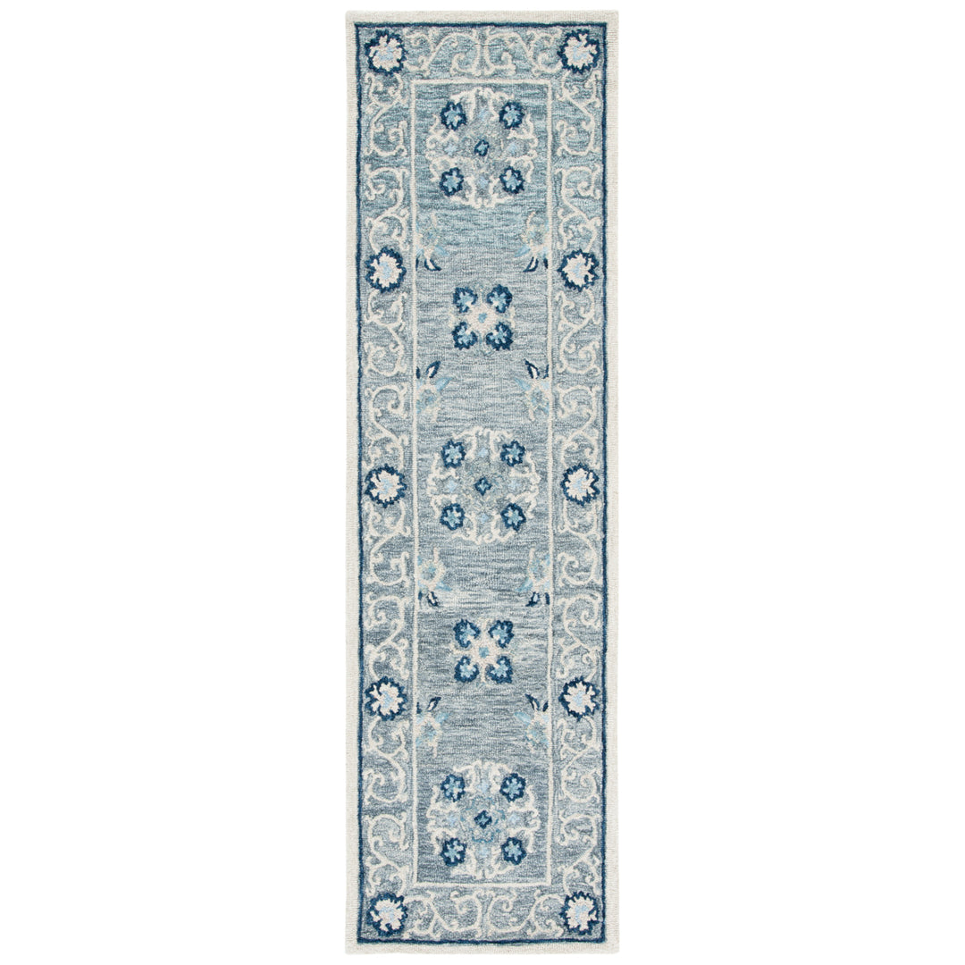 SAFAVIEH Suzani SZN504F Handmade Grey / Ivory Rug Image 5