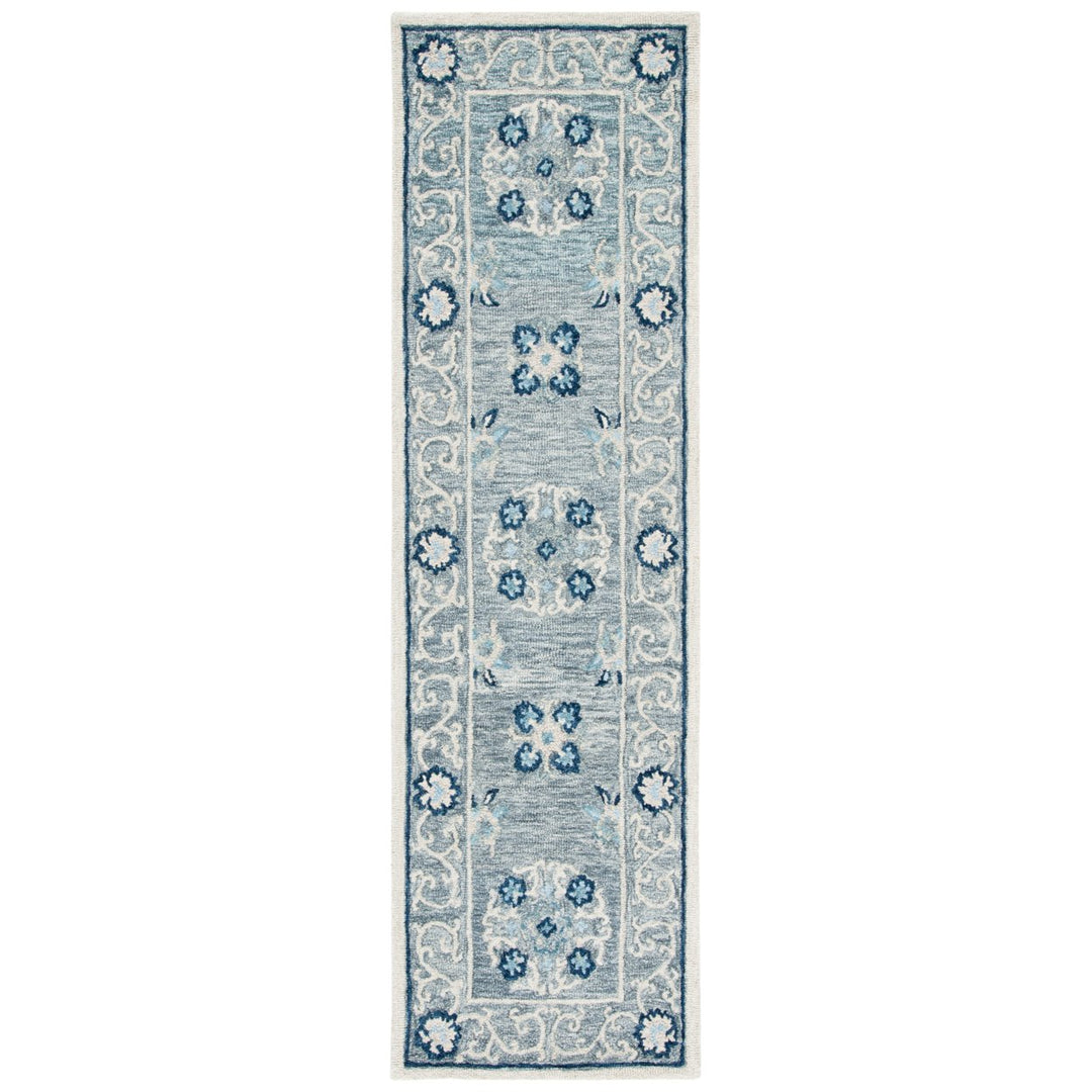 SAFAVIEH Suzani SZN504F Handmade Grey / Ivory Rug Image 1