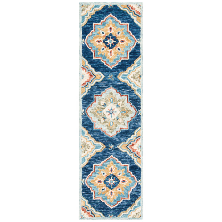 SAFAVIEH Suzani SZN503N Handmade Navy / Green Rug Image 5