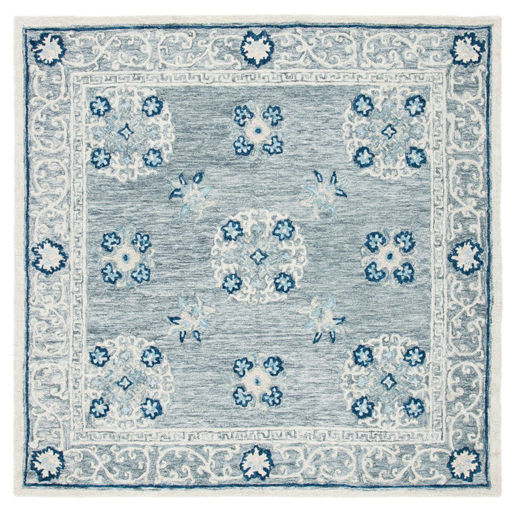 SAFAVIEH Suzani SZN504F Handmade Grey / Ivory Rug Image 1