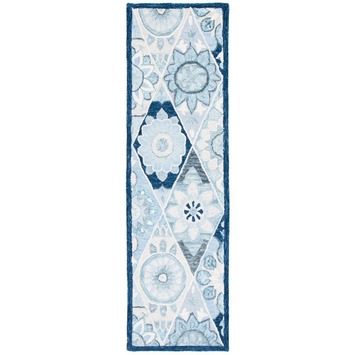 SAFAVIEH Suzani SZN502M Handmade Blue / Ivory Rug Image 5