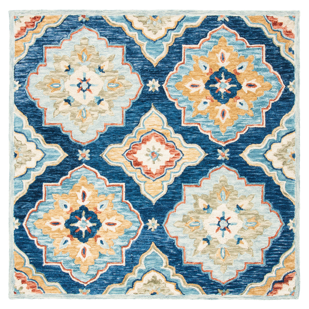 SAFAVIEH Suzani SZN503N Handmade Navy / Green Rug Image 6