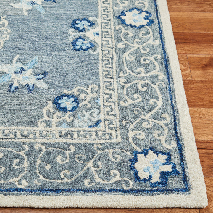 SAFAVIEH Suzani SZN504F Handmade Grey / Ivory Rug Image 7