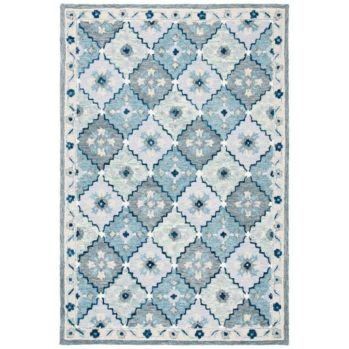 SAFAVIEH Suzani SZN501M Handmade Blue / Grey Rug Image 1