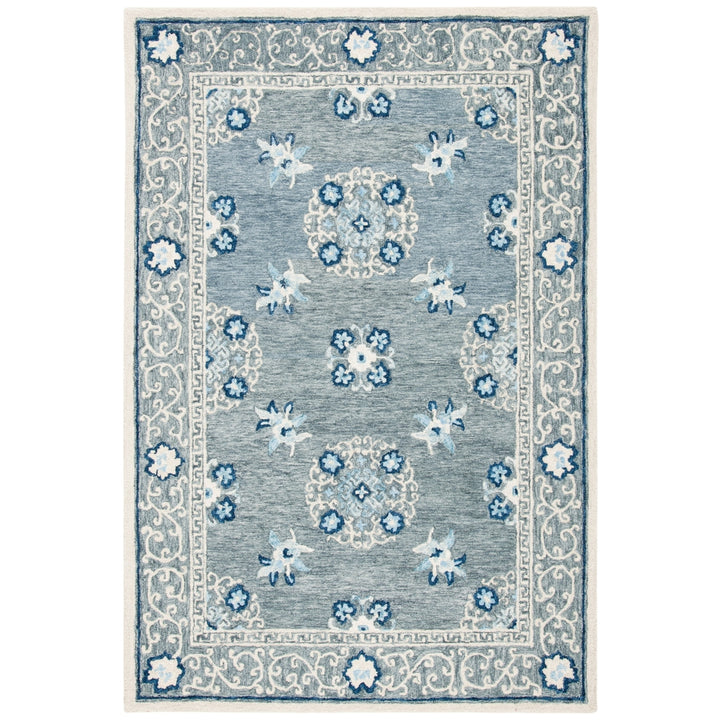 SAFAVIEH Suzani SZN504F Handmade Grey / Ivory Rug Image 10