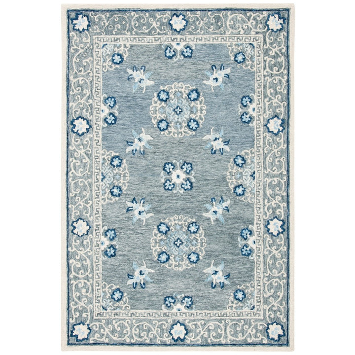 SAFAVIEH Suzani SZN504F Handmade Grey / Ivory Rug Image 1