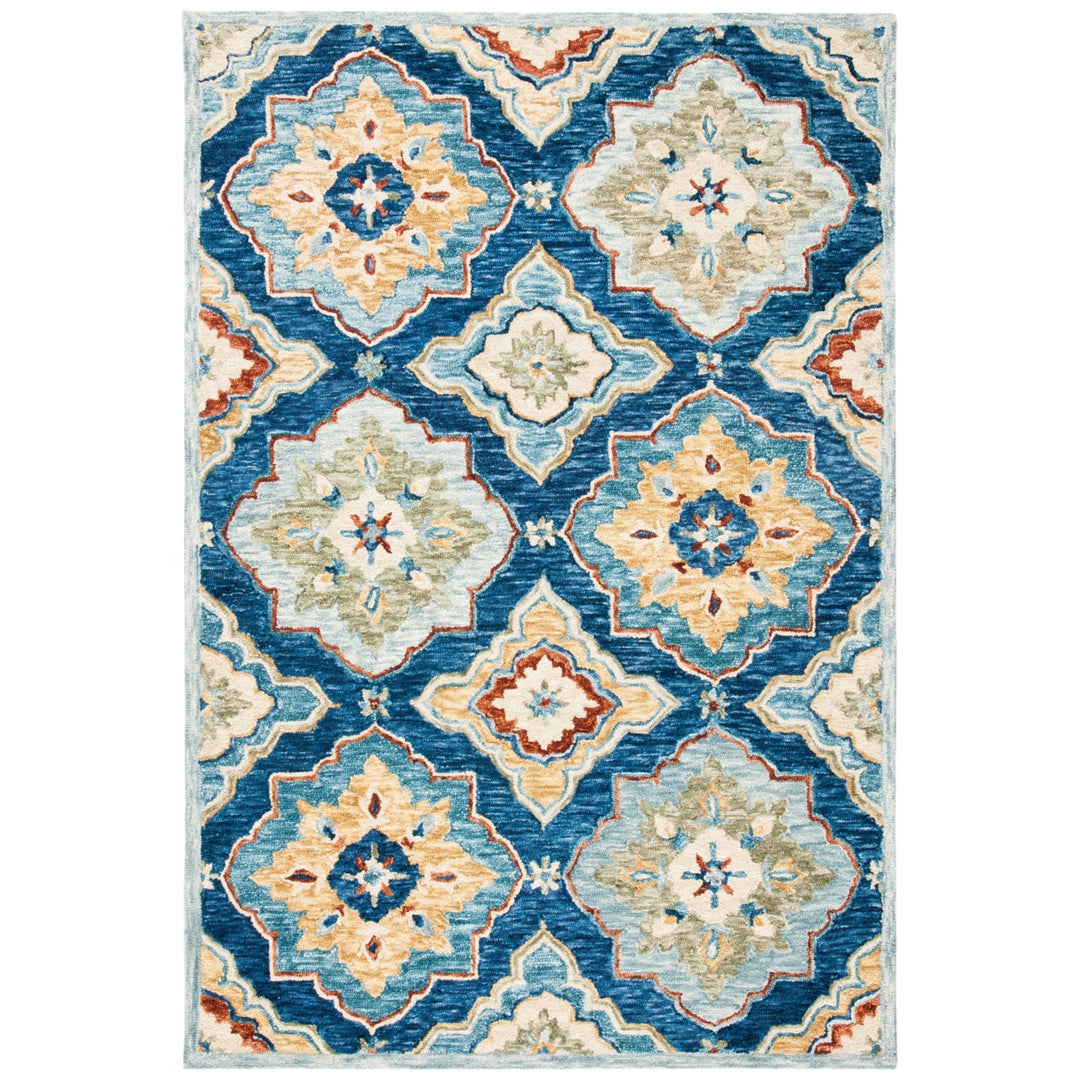 SAFAVIEH Suzani SZN503N Handmade Navy / Green Rug Image 10