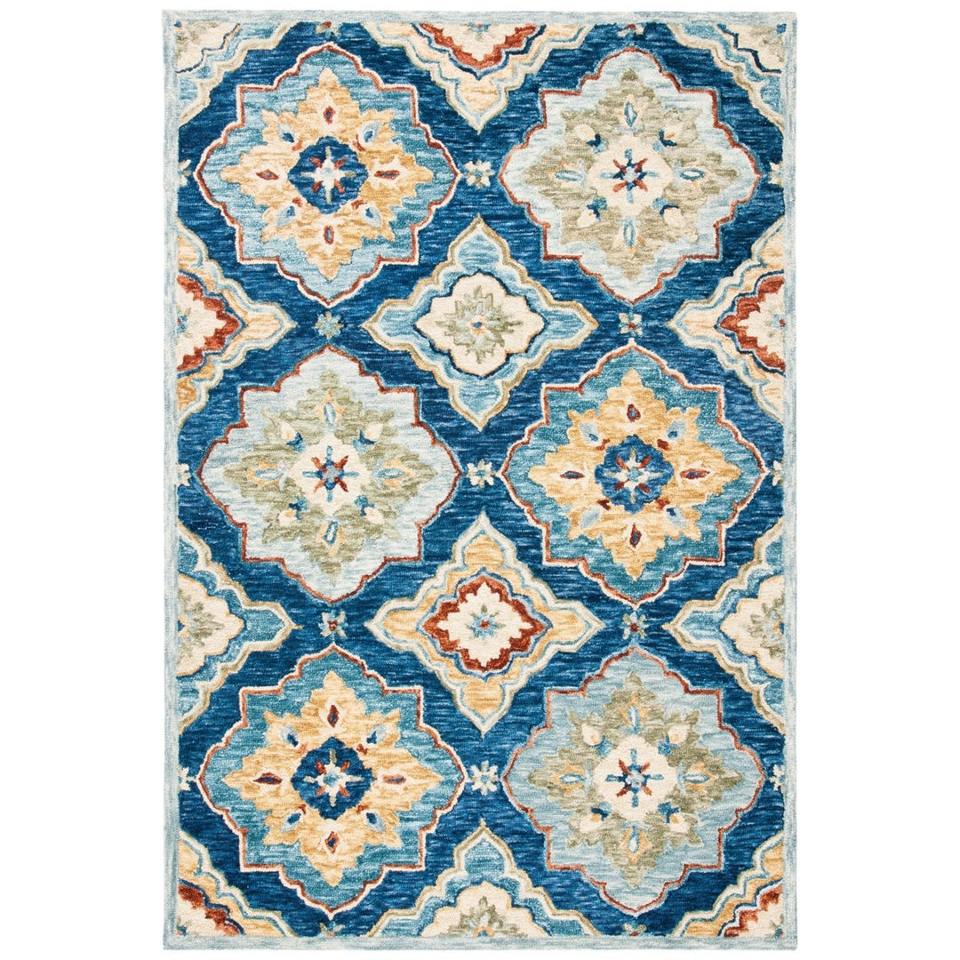 SAFAVIEH Suzani SZN503N Handmade Navy / Green Rug Image 1