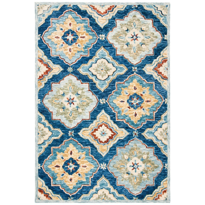 SAFAVIEH Suzani SZN503N Handmade Navy / Green Rug Image 1