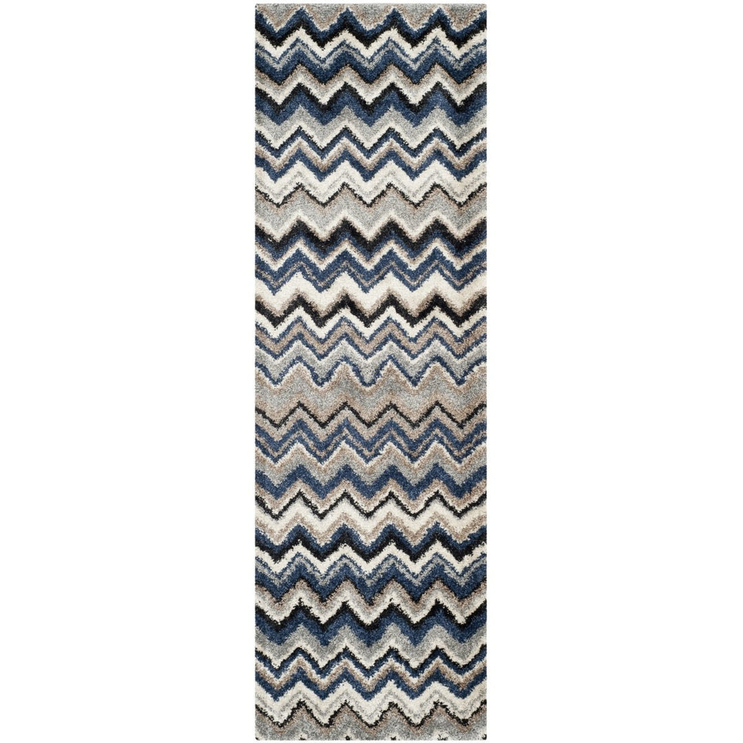 SAFAVIEH Tahoe Collection TAH477D Grey / Light Blue Rug Image 3