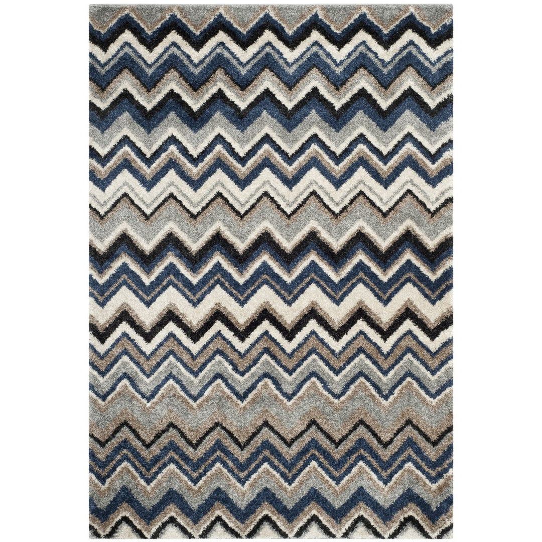 SAFAVIEH Tahoe Collection TAH477D Grey / Light Blue Rug Image 1