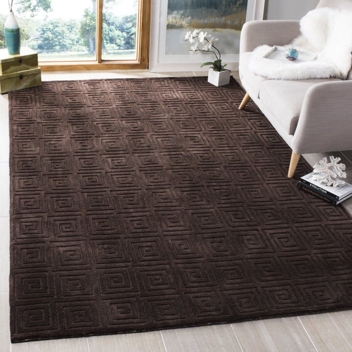 SAFAVIEH Tibetan TB108Y Hand-knotted Chocolate Rug Image 1