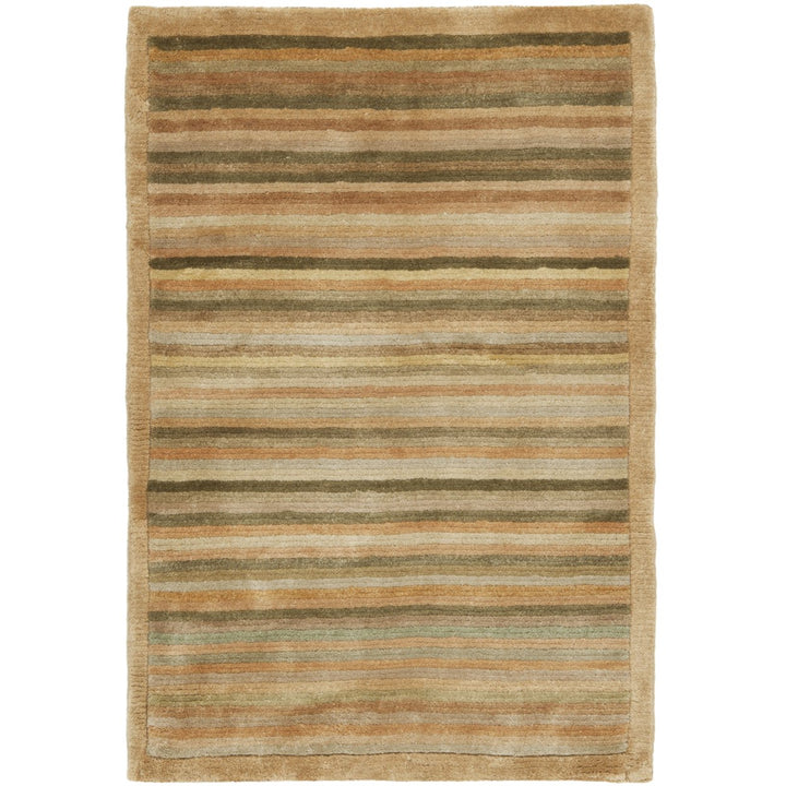 SAFAVIEH Tibetan TB198A Hand-knotted Apricot / Sage Rug Image 4