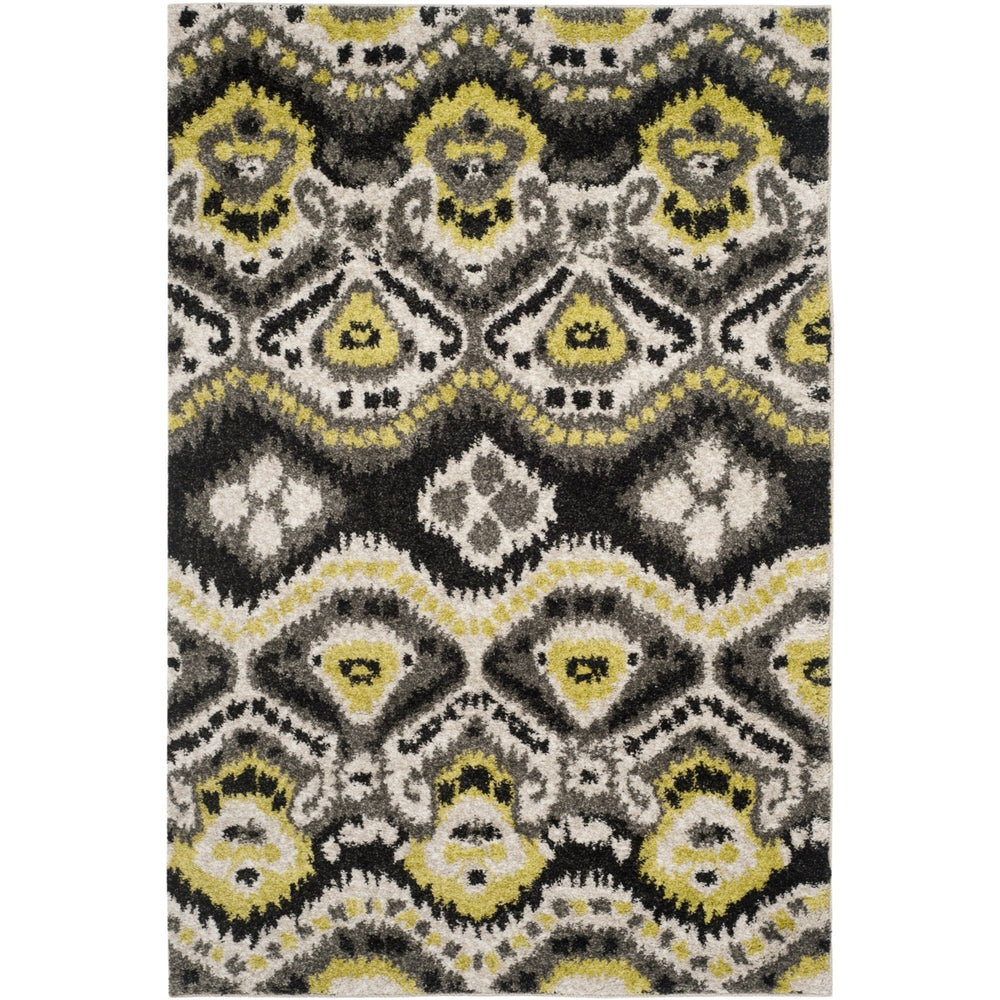 SAFAVIEH Tibetan Shag TBS553A Black / Green Rug Image 2