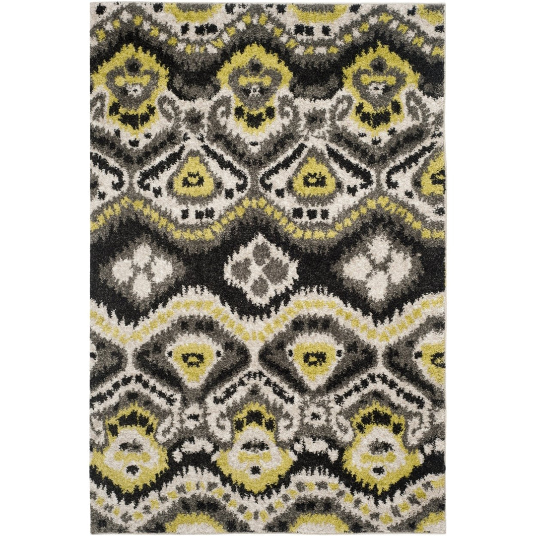 SAFAVIEH Tibetan Shag TBS553A Black / Green Rug Image 1