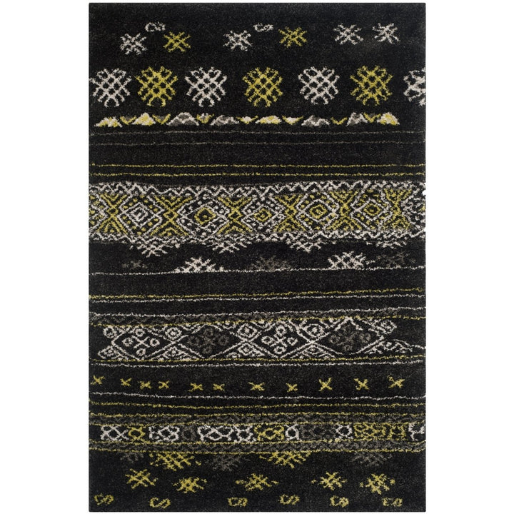 Safavieh TBS547A Tibetan Shag Black / Green Image 5