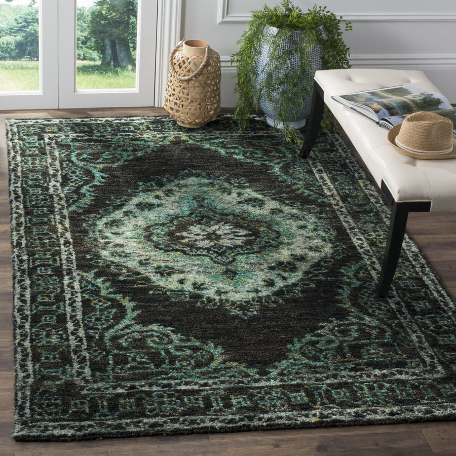 SAFAVIEH Tangier TGR602A Hand-knotted Chocolate /Aqua Rug Image 1