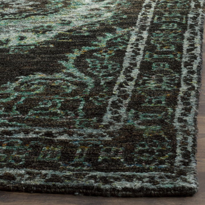 SAFAVIEH Tangier TGR602A Hand-knotted Chocolate /Aqua Rug Image 3