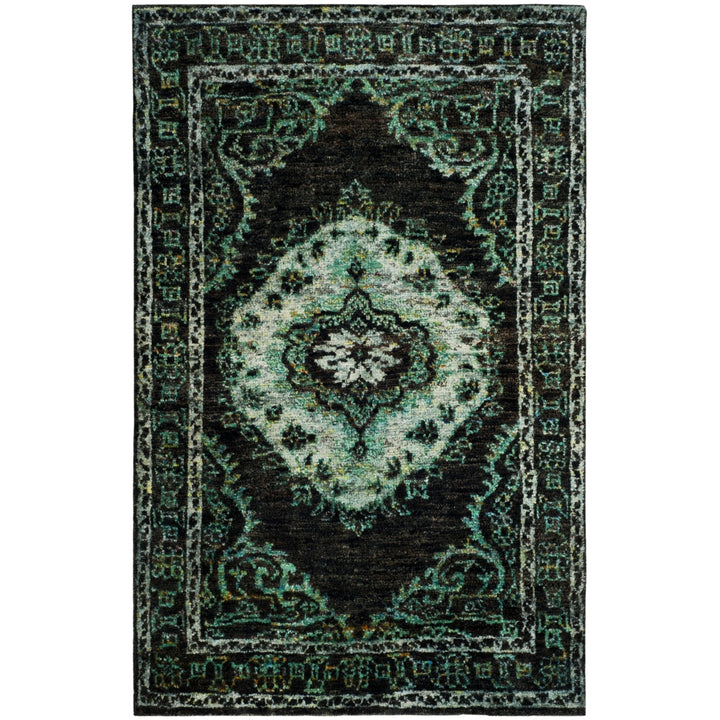 SAFAVIEH Tangier TGR602A Hand-knotted Chocolate /Aqua Rug Image 4