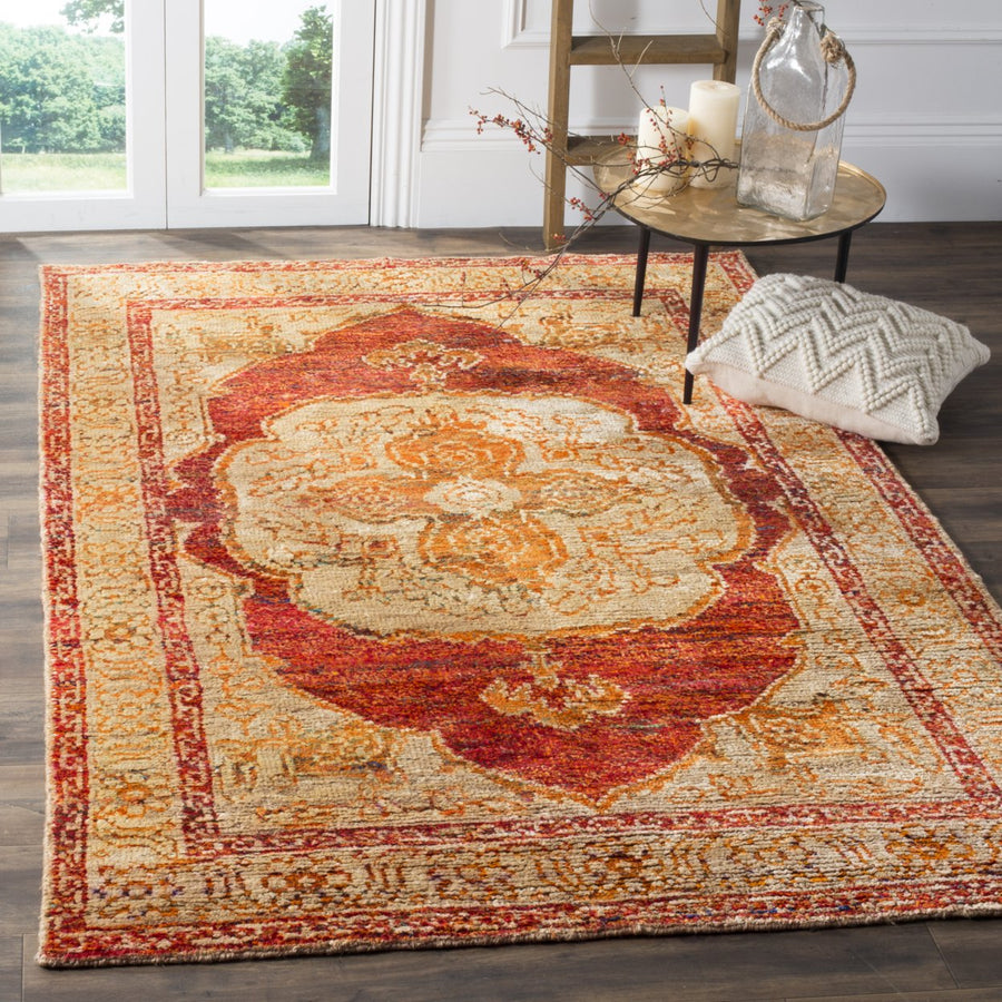 SAFAVIEH Tangier TGR603A Red Orange / Beige Rug Image 1