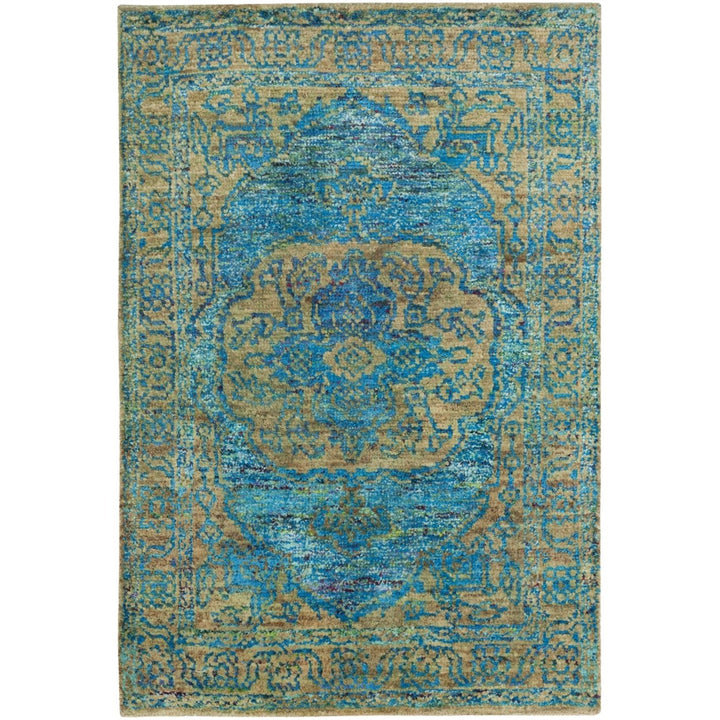 SAFAVIEH Tangier TGR603B Hand-knotted Teal / Beige Rug Image 1