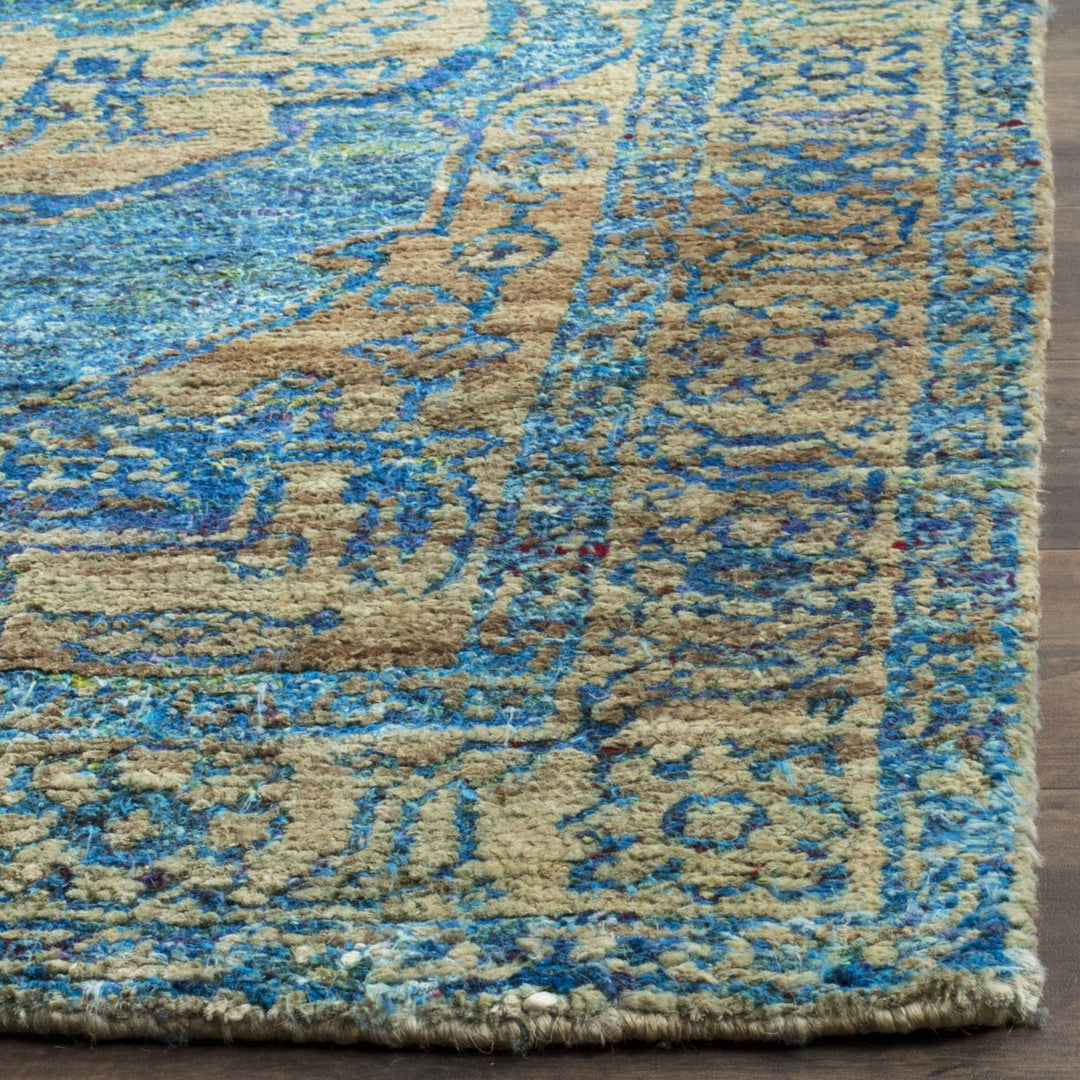 SAFAVIEH Tangier TGR603B Hand-knotted Teal / Beige Rug Image 3