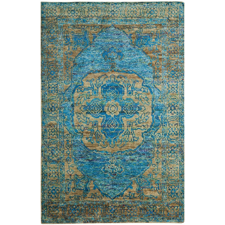 SAFAVIEH Tangier TGR603B Hand-knotted Teal / Beige Rug Image 4