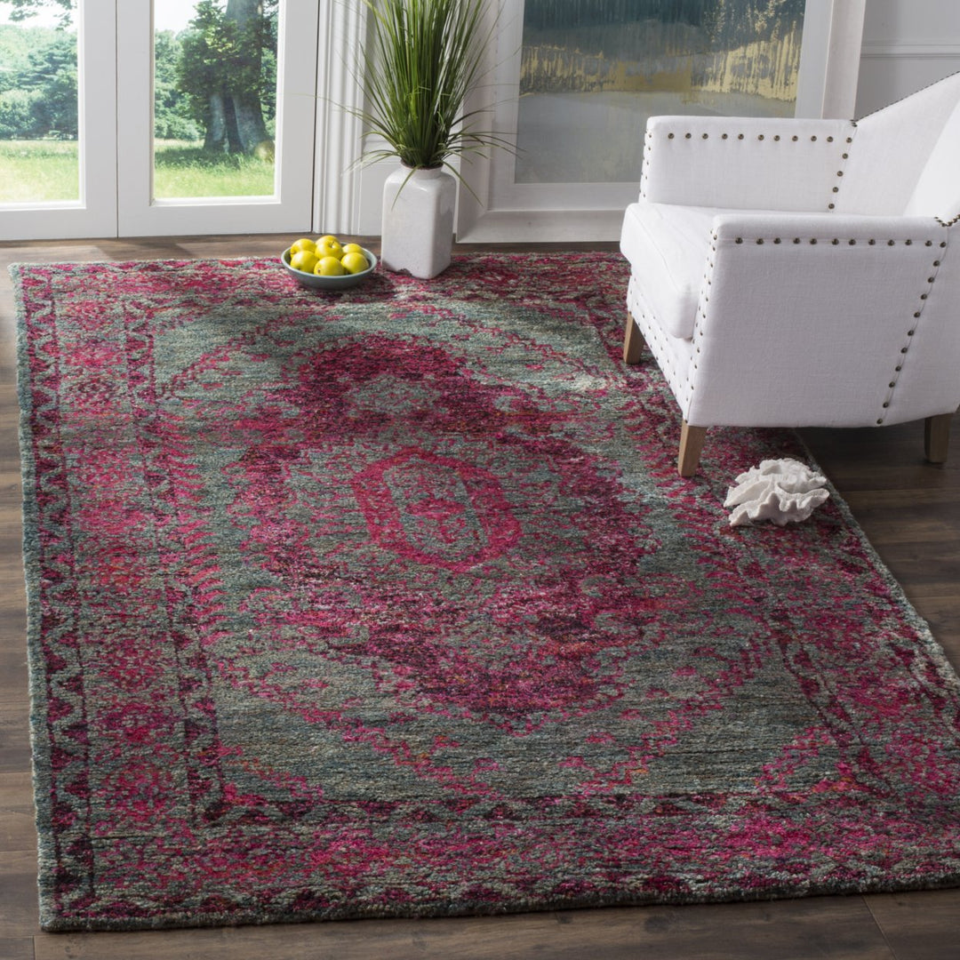 SAFAVIEH Tangier TGR605A Slate Blue / Fuchsia Rug Image 1