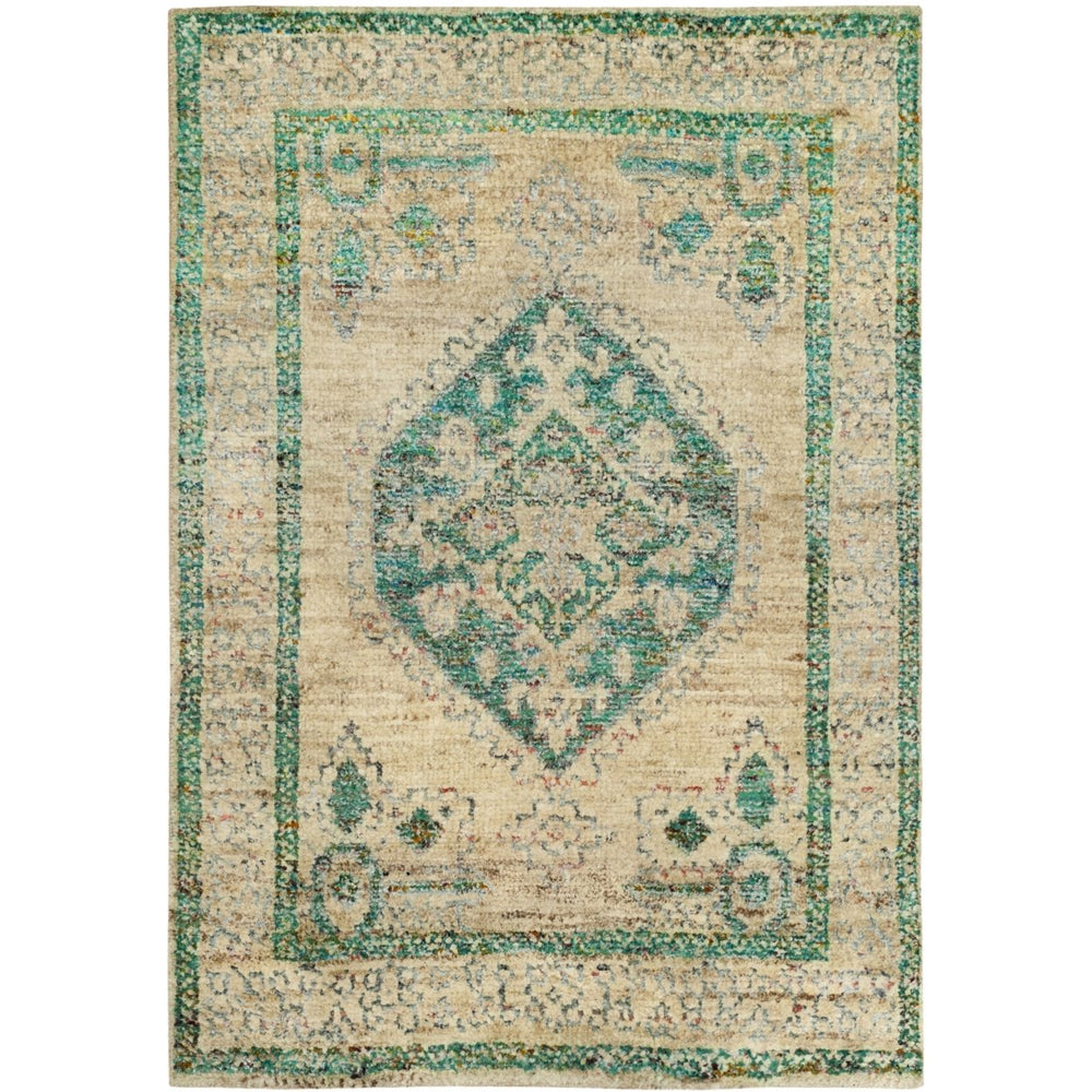 SAFAVIEH Tangier TGR606A Hand-knotted Beige / Emerald Rug Image 2