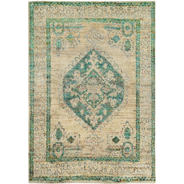 SAFAVIEH Tangier TGR606A Hand-knotted Beige / Emerald Rug Image 1