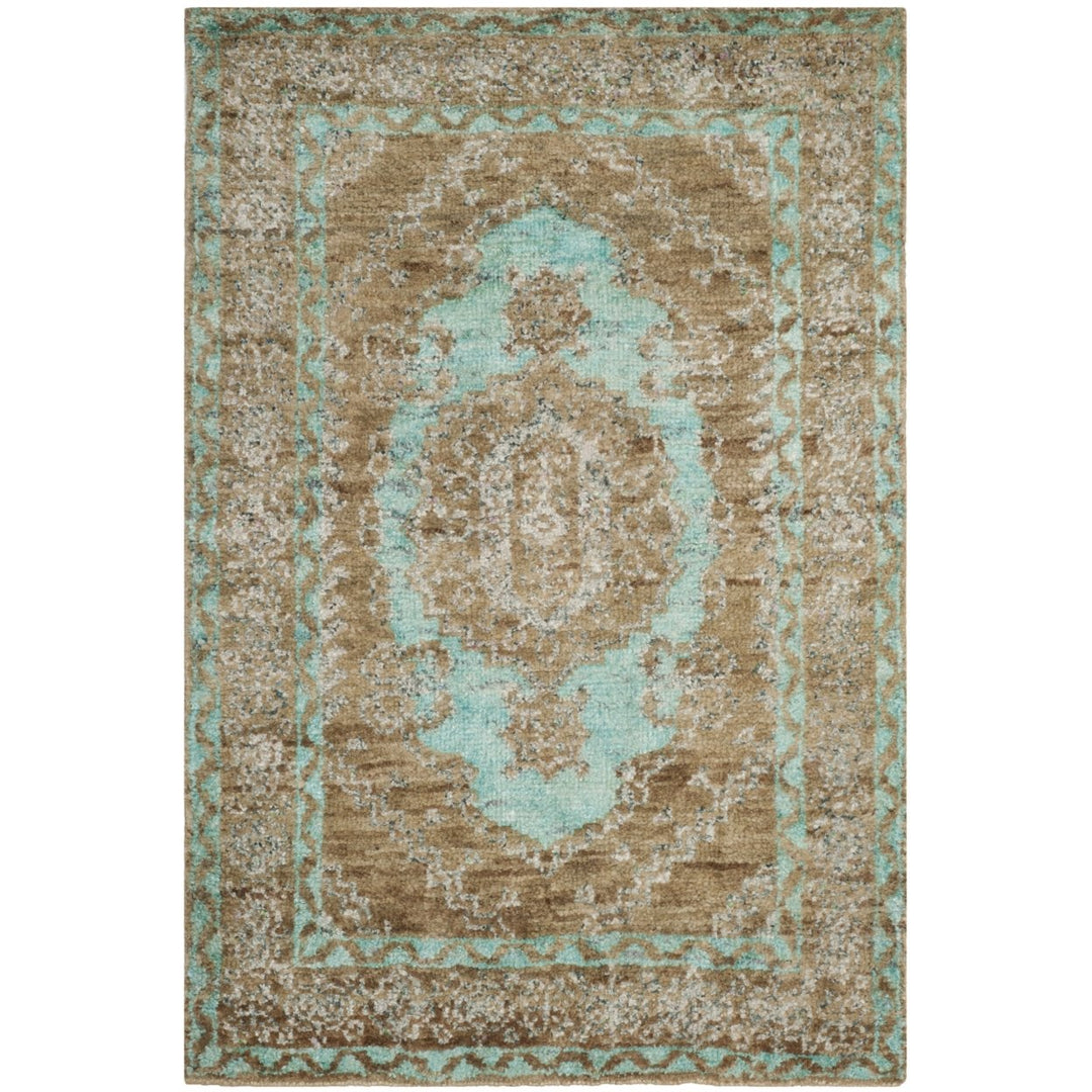 SAFAVIEH Tangier TGR605B Hand-knotted Seafoam / Beige Rug Image 1