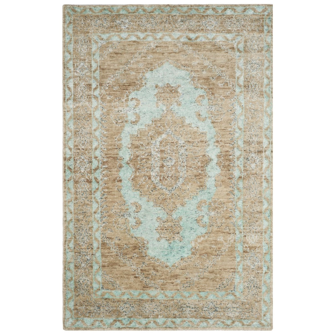 SAFAVIEH Tangier TGR605B Hand-knotted Seafoam / Beige Rug Image 1