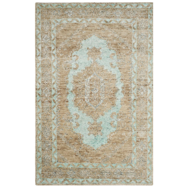 SAFAVIEH Tangier TGR605B Hand-knotted Seafoam / Beige Rug Image 1