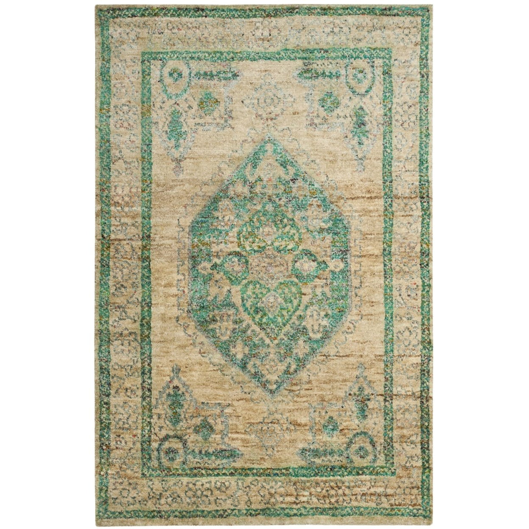 SAFAVIEH Tangier TGR606A Hand-knotted Beige / Emerald Rug Image 4