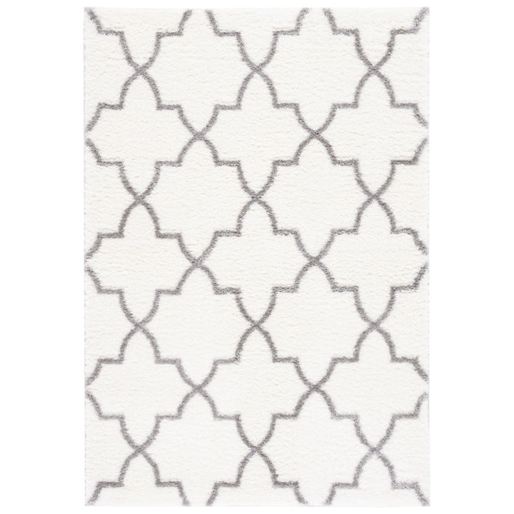 SAFAVIEH Tahoe Shag Collection THO627C White / Grey Rug Image 1