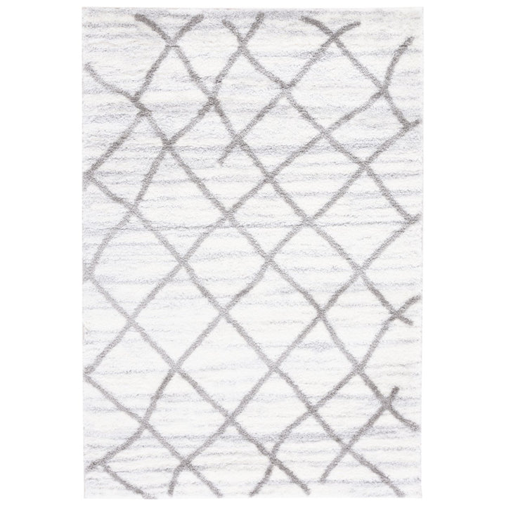 SAFAVIEH Tahoe Shag Collection THO662C White / Grey Rug Image 1