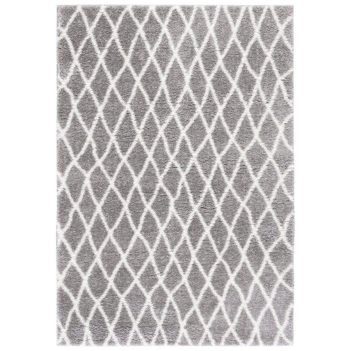 SAFAVIEH Tahoe Shag Collection THO663B Grey / White Rug Image 1